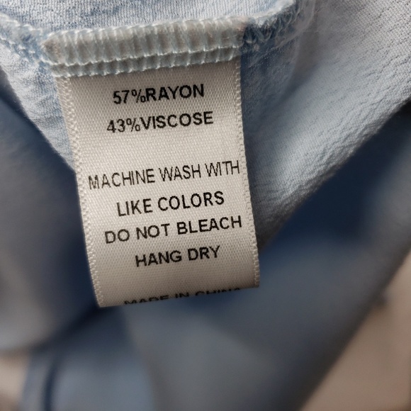 Soprano Blue Off Shoulder ¾ Sleeve Blouse Med - Picture 4 of 4